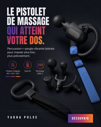 Yakha Pulse — Pistolet de massage 2-en-1 chauffant