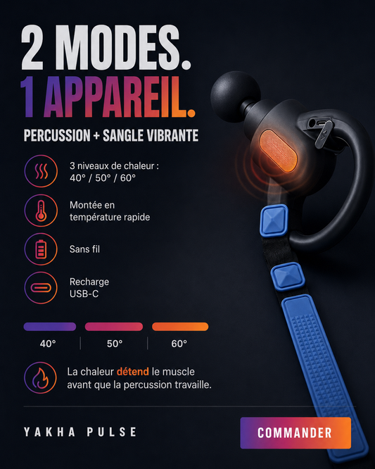 Yakha Pulse — Pistolet de massage 2-en-1 chauffant