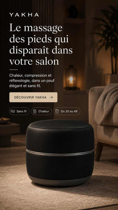 Le massage des pieds qui disparaît dans votre salon — pouf Yakha noir