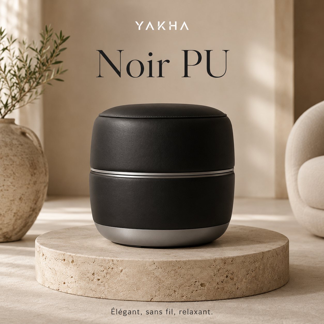 Pouf de réflexologie Yakha — coloris Noir PU