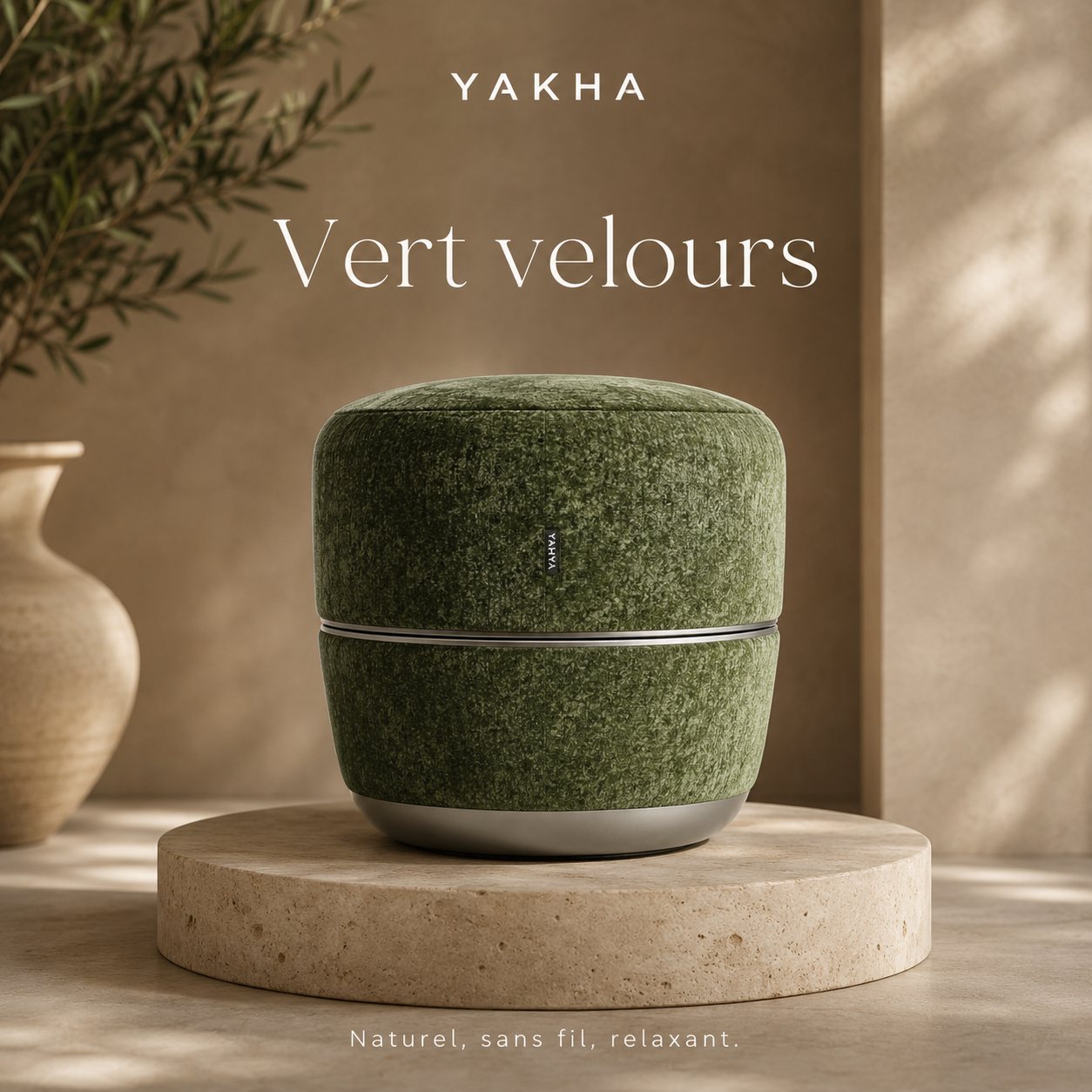 Pouf de réflexologie Yakha — coloris Vert velours