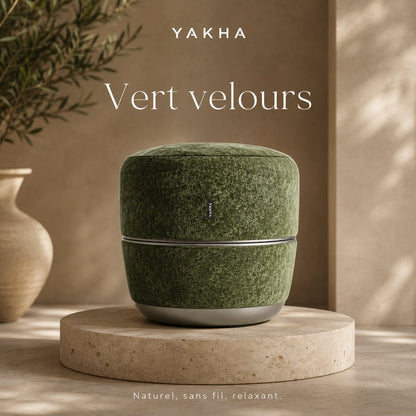 Pouf de réflexologie Yakha — coloris Vert velours